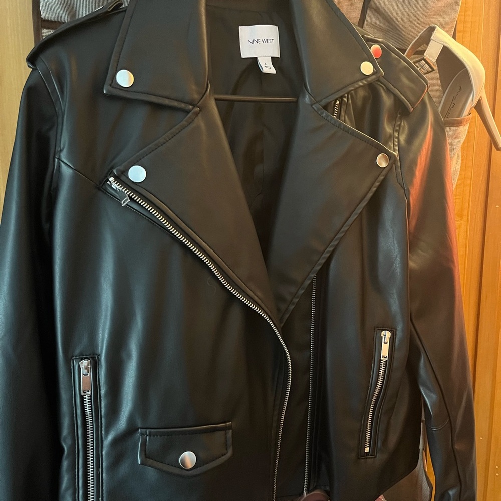 Nine West Black Faux Leather Jacket